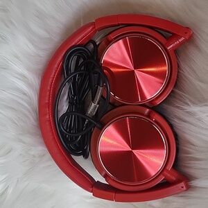 Vogel Red metallic Stereo Headphones